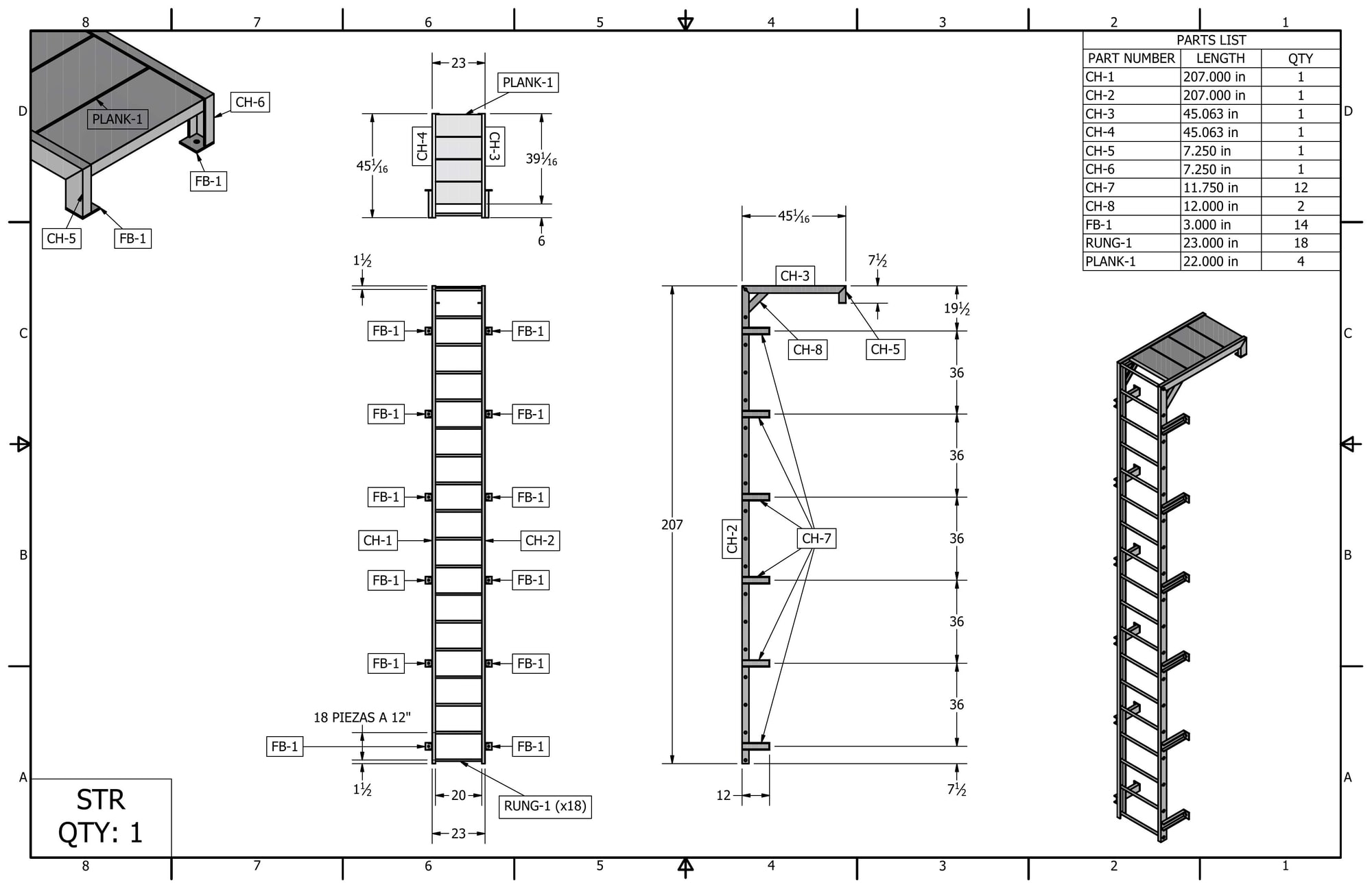 Welding assembly drawing
