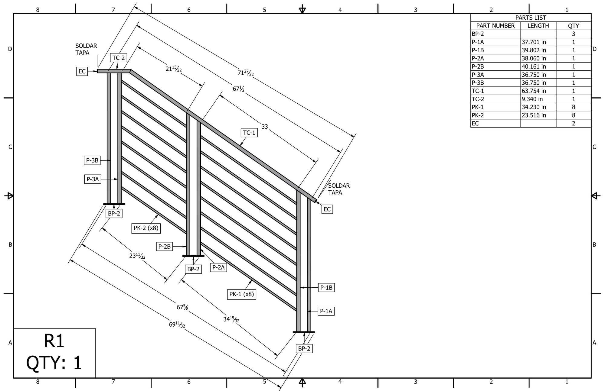 Welding assembly drawing